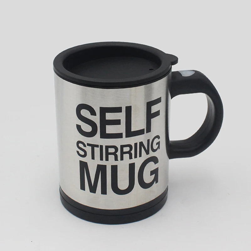 400ml Self-Stirring Mug with Lid — Stainless Steel, Gift Boxed