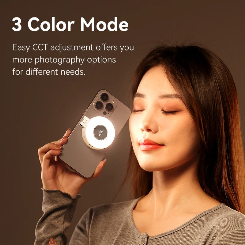 Ulanzi LM19 MagSafe Phone Fill Light — CRI 95+ Bi-Color for Vlogging