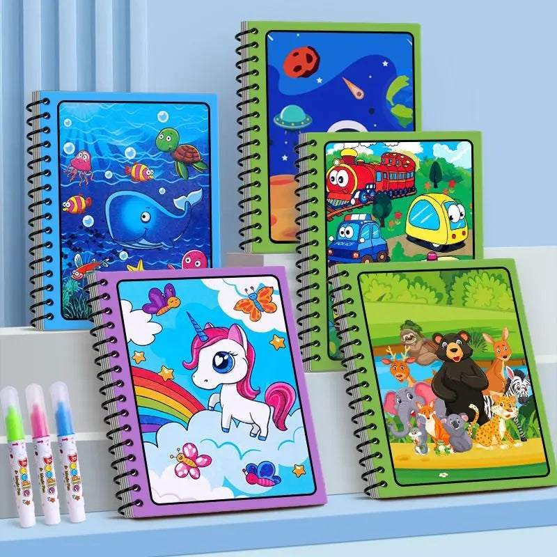 Water Coloring Books for Toddlers, Water Painting Book for Toddlers, Paint with Water Books, Water Doodle Book Toys for 3-5, Tra