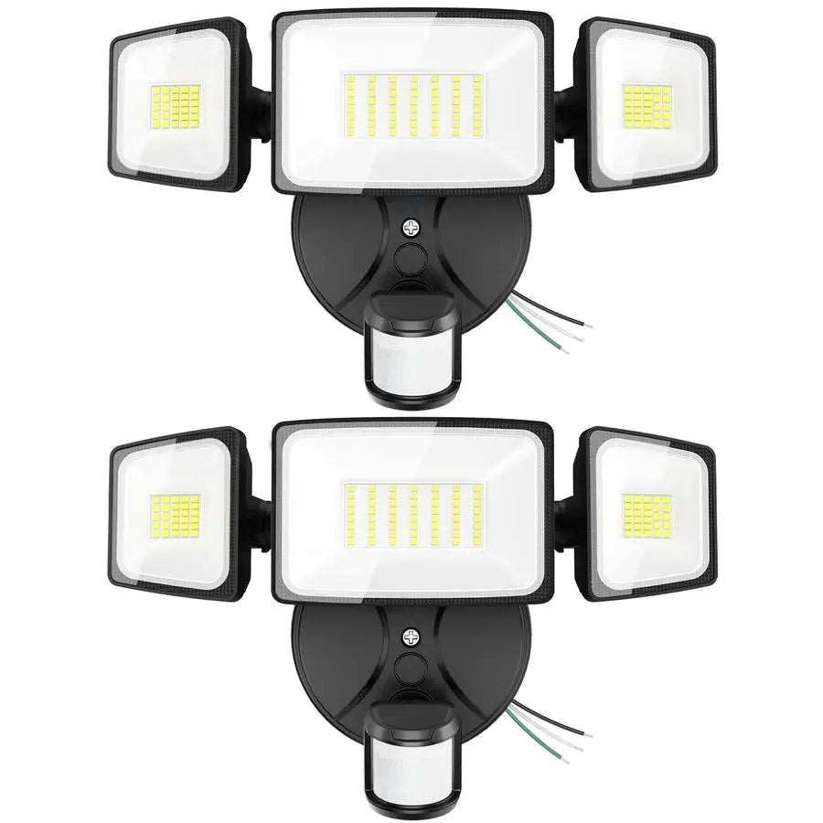 2 Pack 75W LED Motion Sensor Outdoor Lights, 7000LM Dusk to Dawn Outdoor Lighting, 6500K Motion Detector Flood Light, IP65 Water