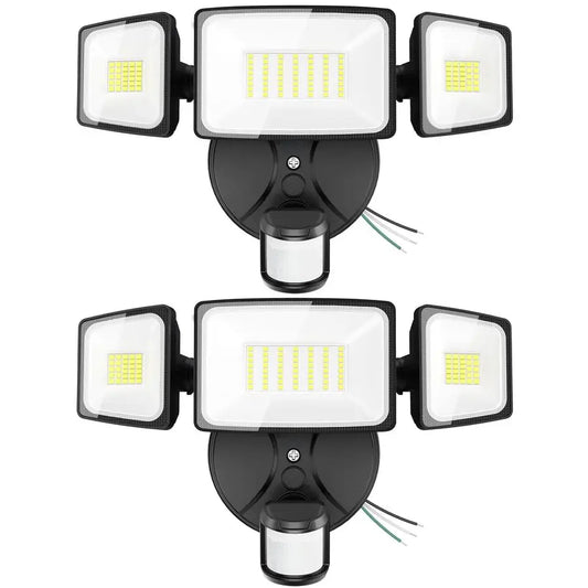 75W LED Motion Sensor Flood Lights — 7000LM Waterproof (2-Pack)