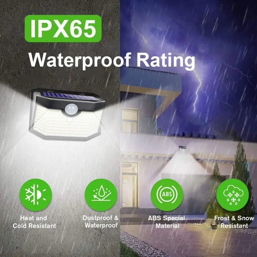 120-LED Solar Motion Sensor Lights — Waterproof, 3 Modes for Garden