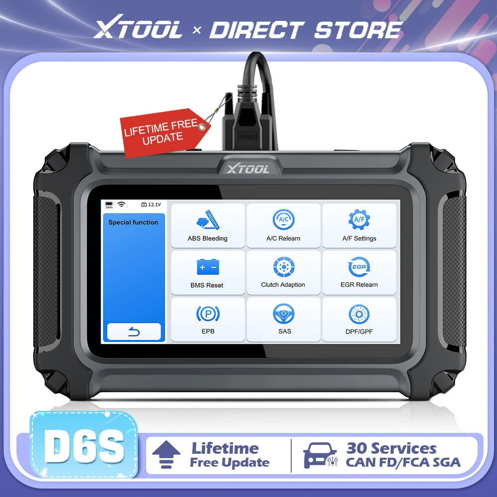D6S OBD2 Scanner, Full-System Car Diagnostic Tool with 30 Resets, CAN FD, FCA AutoAuth, and Free Updates