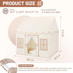 Kids Play Tent Indoor: with Mat, Tassel Garland, Star Lights - Toddler Girl Tent Indoor Playhouse for Toddlers Kids Toys