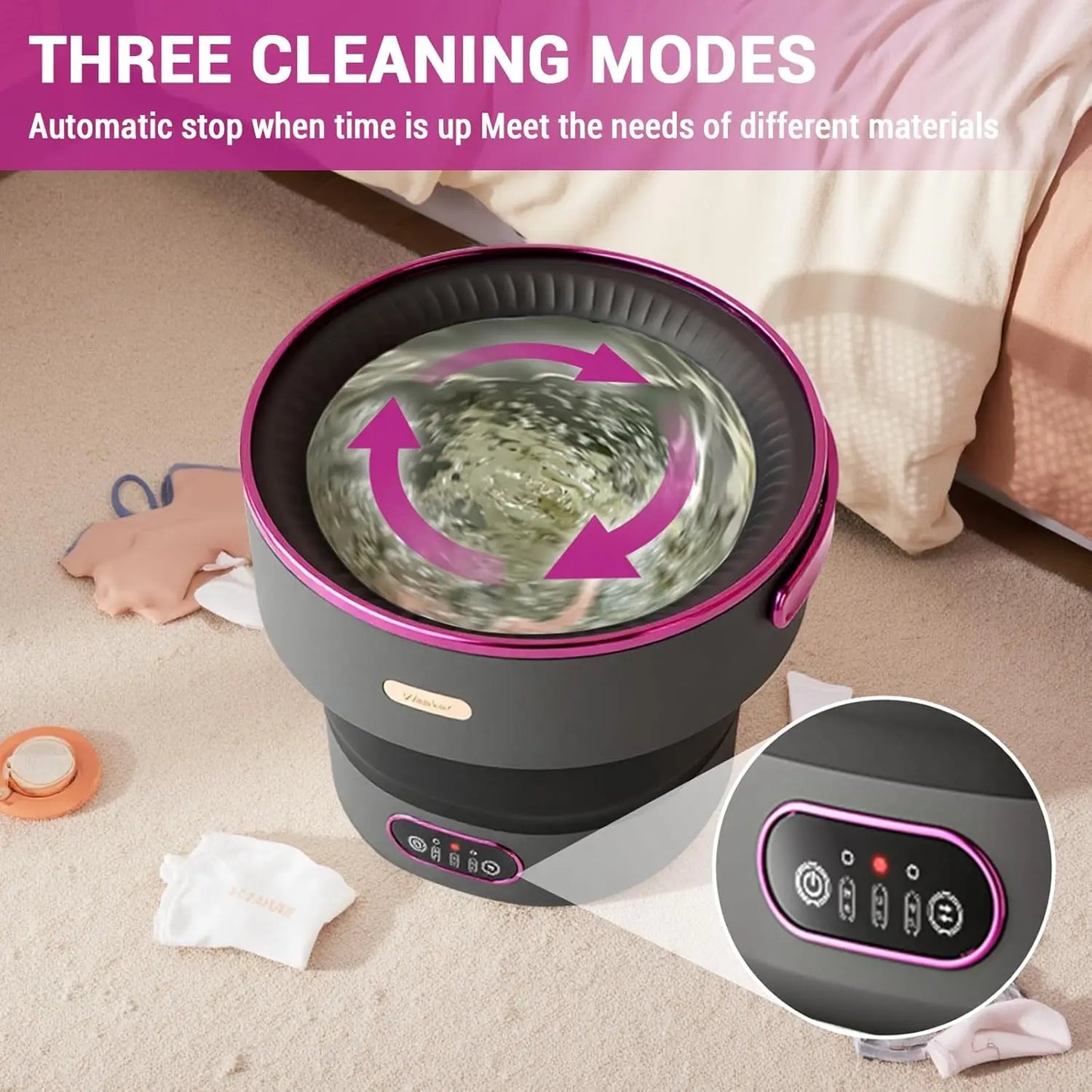 Portable Foldable Washing Machine — 13L Mini, 4 Modes & Spin