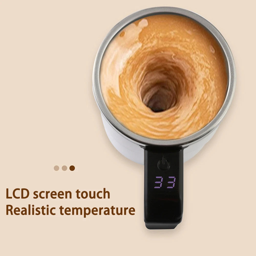 Self-Stirring Magnetic Coffee Mug — 380ml, Stainless Steel