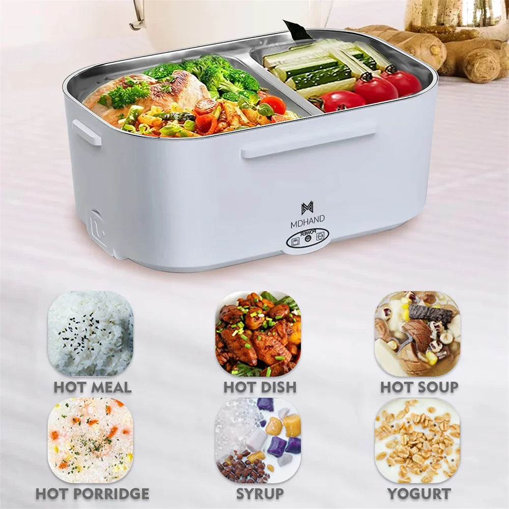 1.5L Electric Lunch Box Food Warmer — 65W Leak-Proof, Car & Home