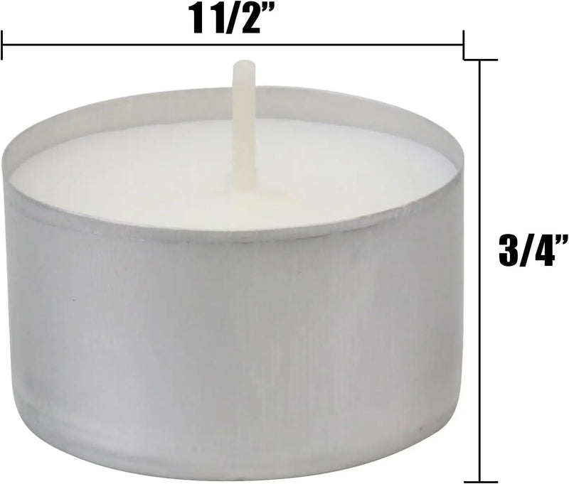 Long Burning Tea Light Candles, 6 to 7 Hour Extended Burn Time, White, Unscented, (SM-TL200), (Pack of 4, 800 Count Total)