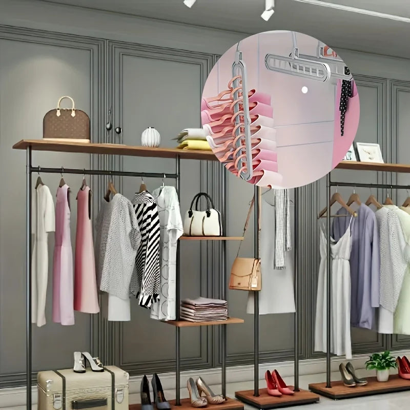 9-Hole Foldable Closet Hangers — Heavy-Duty, Space-Saving (Set of 3)