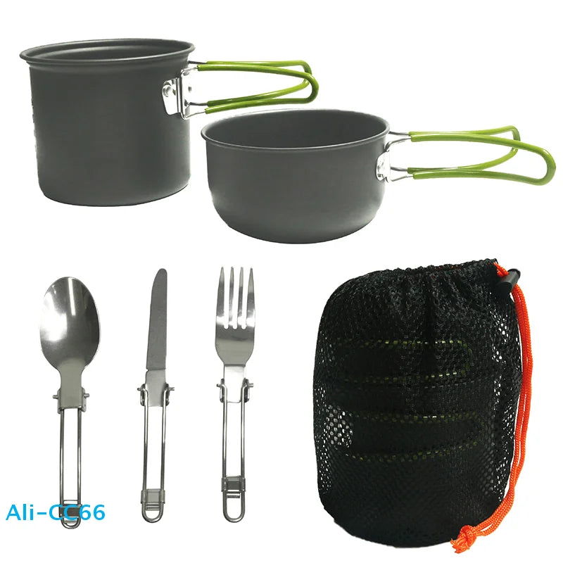 Portable Camping Cookware Set- Lightweight, for Hiking & Outdoor Use