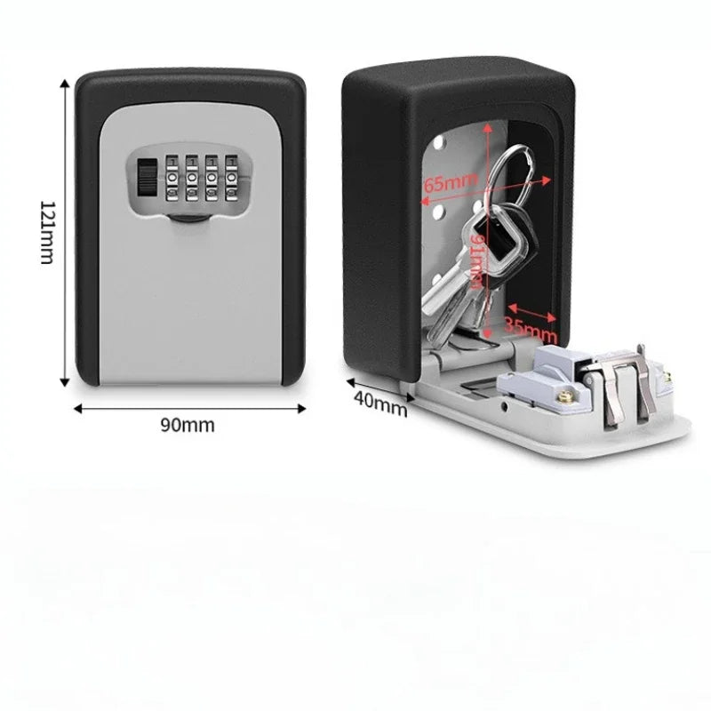 Wall Mount Key Safe — Combination Lock, No Battery Required