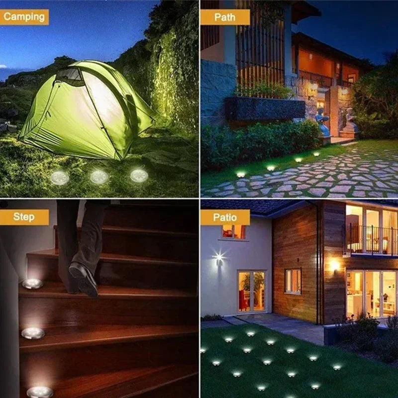 Solar Garden Ground Lights 820LED Outdoor Disk Lamp Set