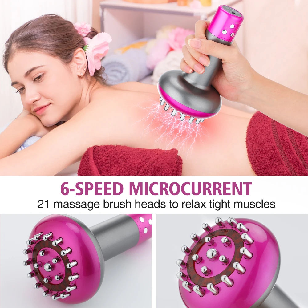 Eletric Meridian Massage Brush Infrared Fat Burning Gua Sha Lymphatic Anti-cellulite Heating Microcurrent Body Slim Massager