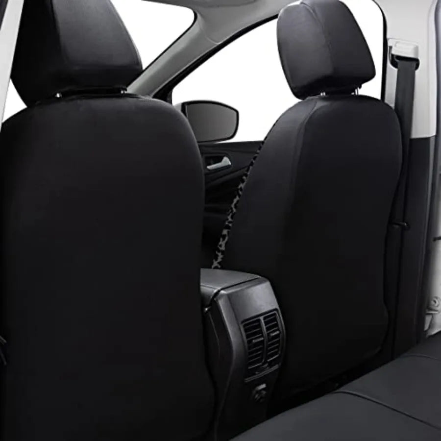 Carbon Fiber Leather Vehicle Seat Covers Leopard Gray Black Universal Fit