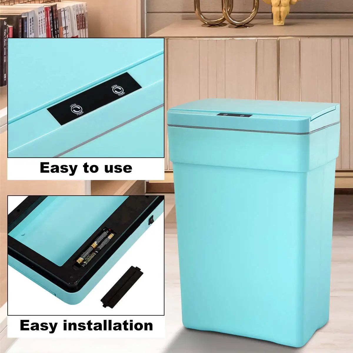13-Gallon Touch-Free Sensor Trash Can — 50L Kitchen Garbage Bin