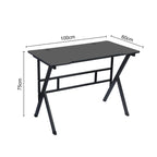Gaming Desk, Ergonomic Computer Game Table with X-shaped Steel Legs, Sturdy PC Workstation Desk for Home Office with Cable Holes