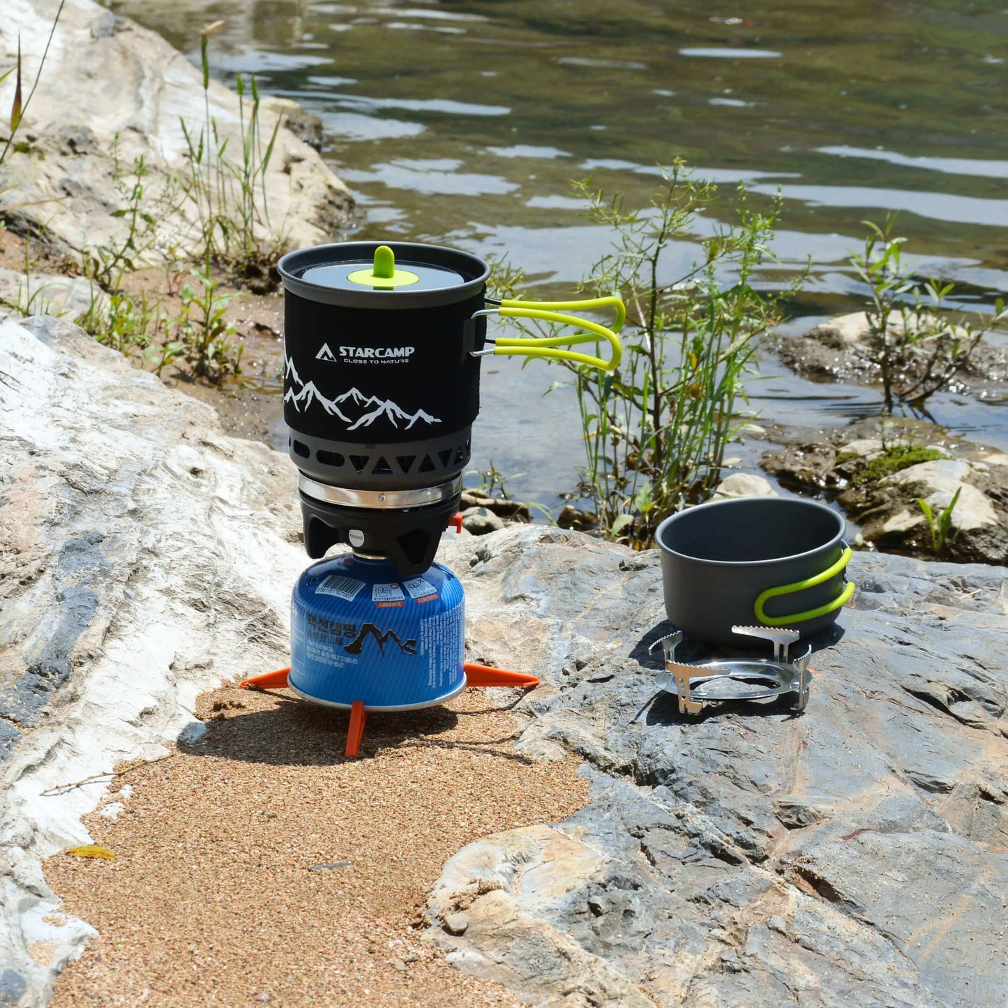 STARCAMP Jet Cooker Gas Stove — 1000ml + 500ml, Fast-Boil Camping System