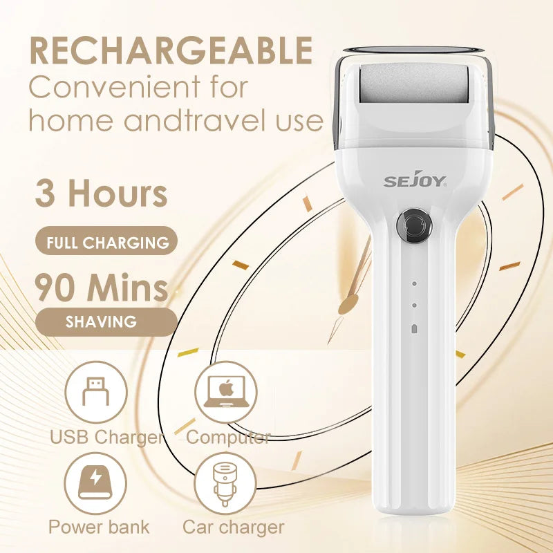 SEJOY Electric Foot Callus Remover Electric Pedicure Machine Adjustable Speed with 2 Replacement Sandpaper Foot Pedicure