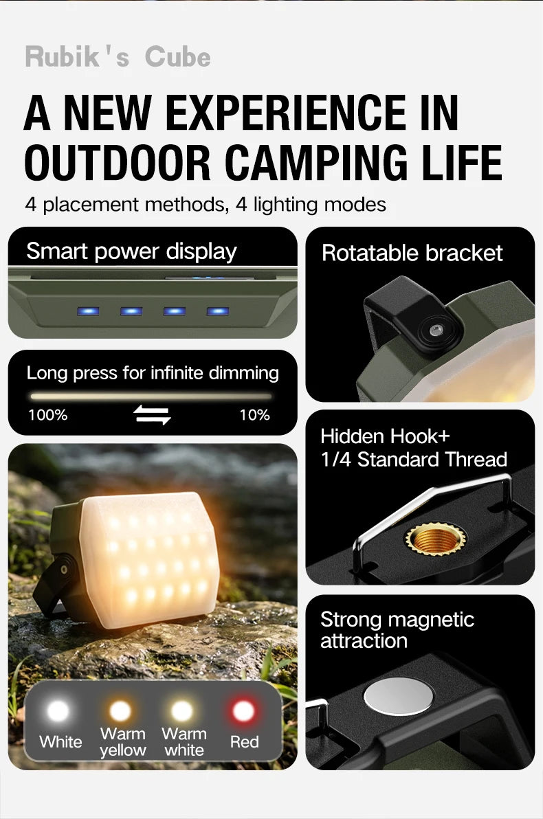 Rechargeable Camping Lantern — Portable Hanging Light for Tents