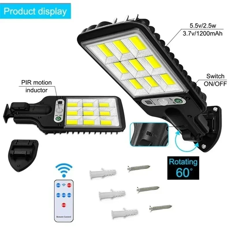 Solar LED Outdoor Wall Light Motion Sensor Garden Lamp