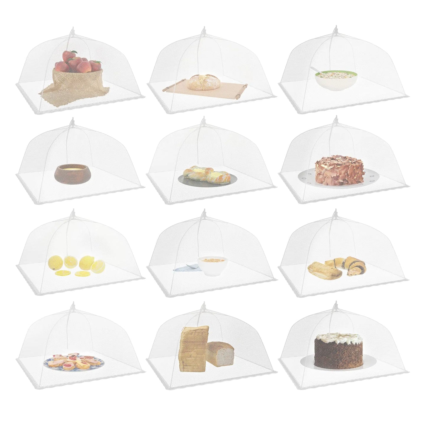 Pop-Up Mesh Food Covers - Fly Net for Picnics, 17", Pack of 3/6/12