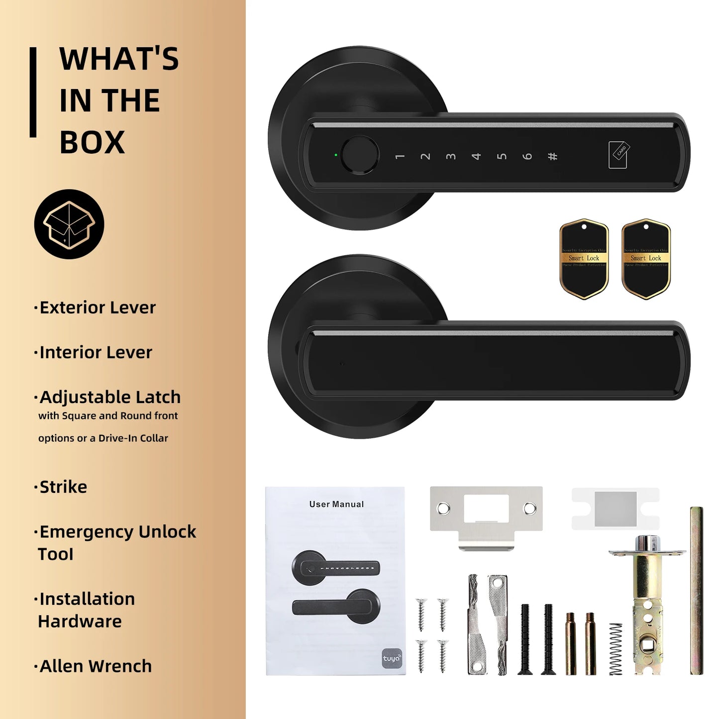 Smart Fingerprint Door Lock — App, Passcode & Touchscreen Keypad
