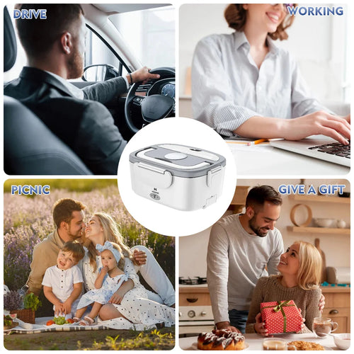 1.5L Electric Lunch Box Food Warmer — 65W Leak-Proof, Car & Home