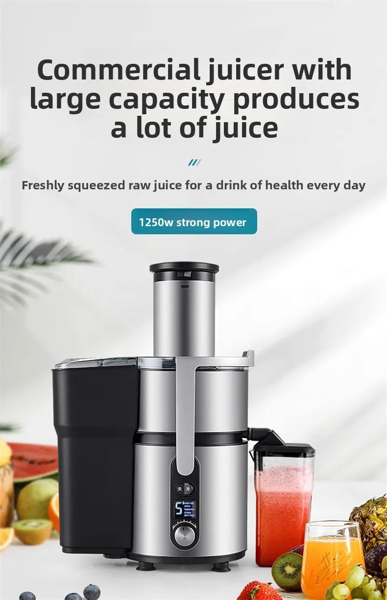 1250W High-Speed Juicer Blender — BPA-Free Stainless Steel, Quiet