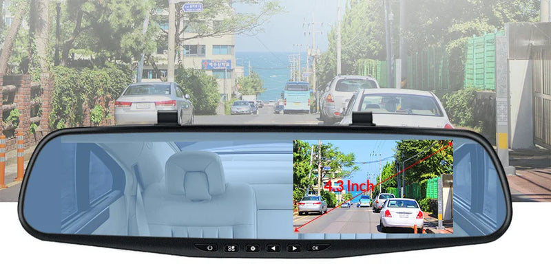 FHD 1080P Car DVR Dash Cam with Rearview Mirror Auto Reverse Image 170° Wide Angle Dual Lens Video Recorder Vehicle Supplies