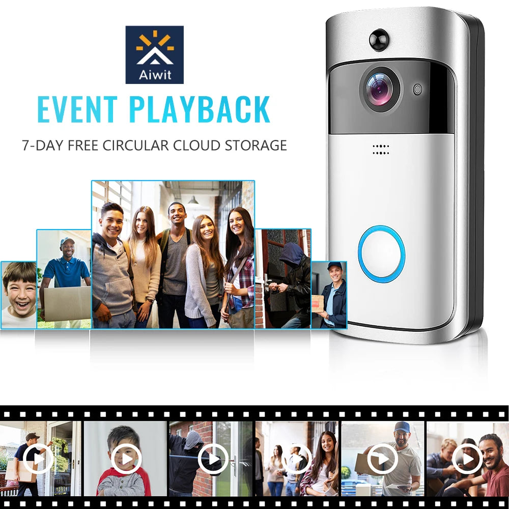 Smart WiFi Video Doorbell — Waterproof, Night Vision, Phone Intercom