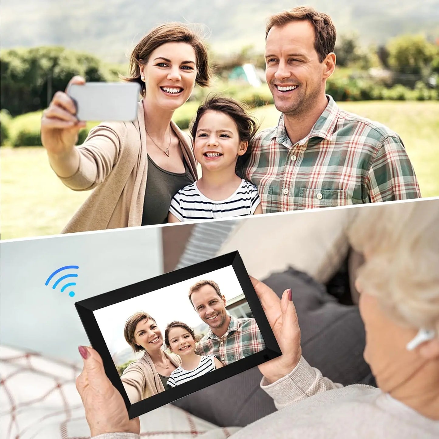 FRAMEO Smart WiFi Digital Photo Frame — 10.1", 32GB IPS Touch Screen