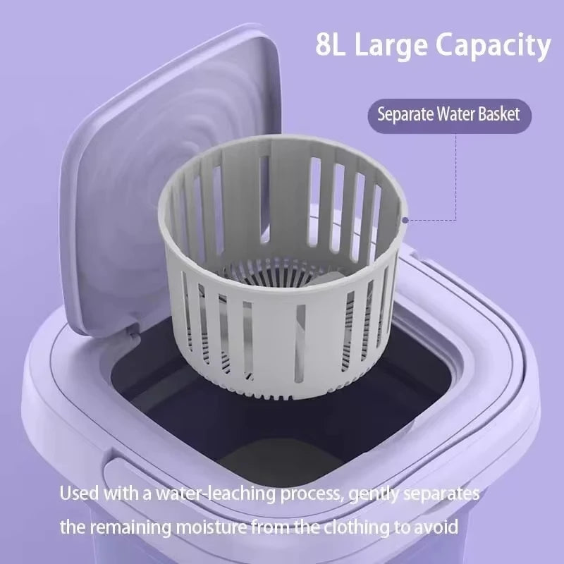 8L Mini Folding Washing Machine — Portable for Dorms & Small Loads