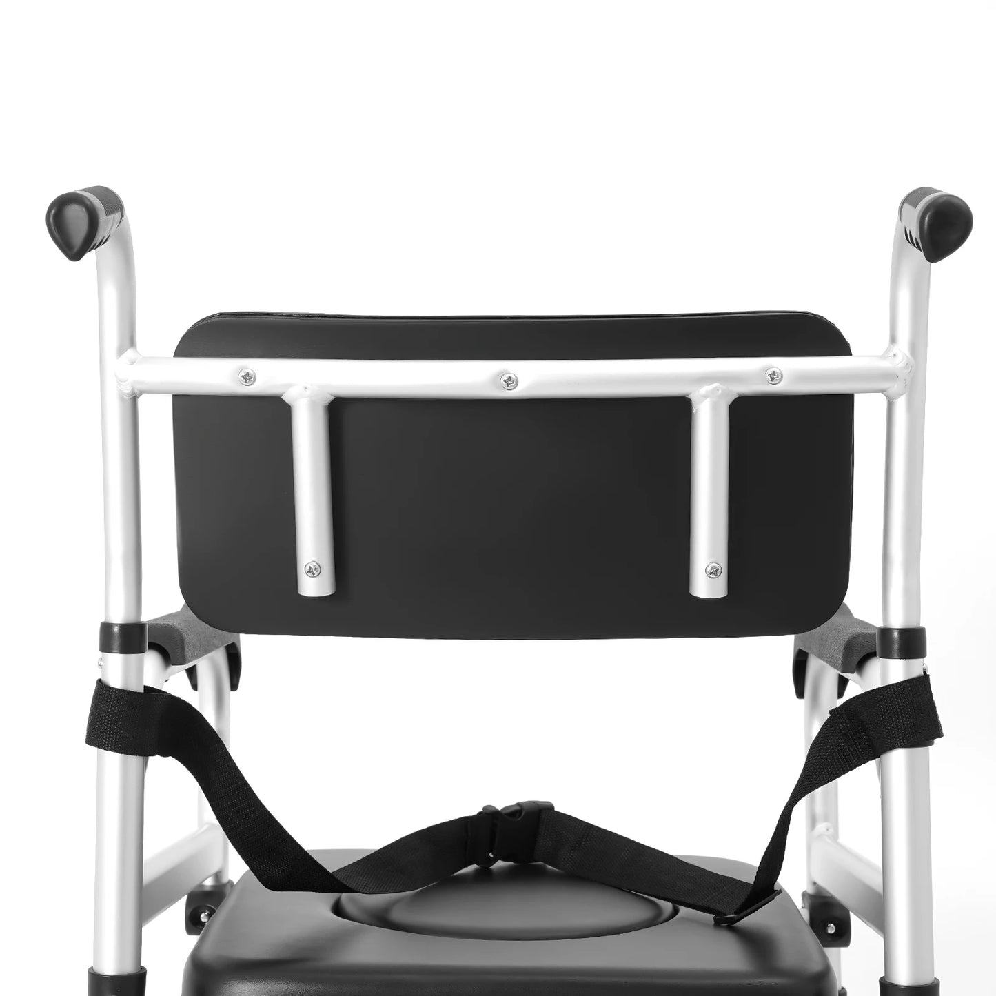 Folding Shower Chair with Wheels — Adjustable Height for Seniors