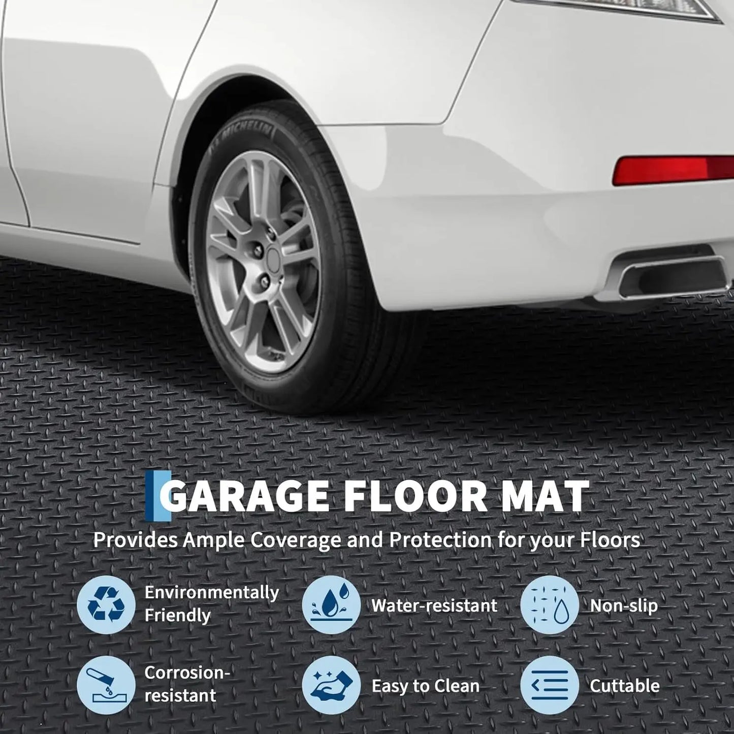 Diamond-Plate PVC Garage Floor Mat