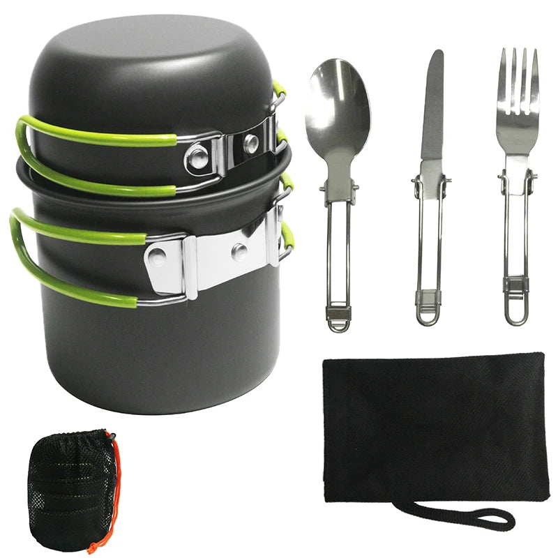 Portable Camping Cookware Set- Lightweight, for Hiking & Outdoor Use