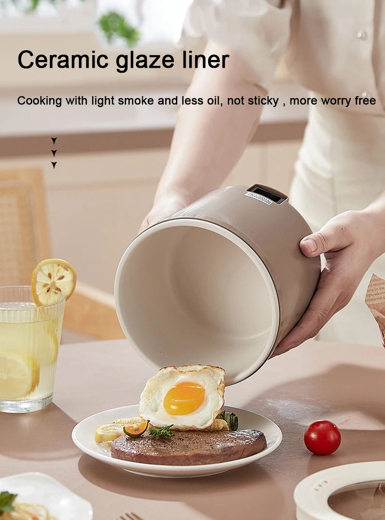 New Convenient and Portable Compact Mini 1L Electric Rice Cooker Skillet for Frying Eggs, Omelettes, Noodles, and Hot-Pots - Ide