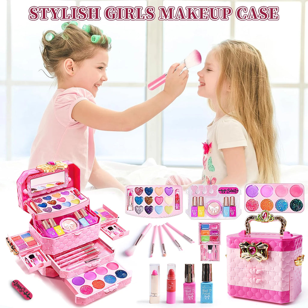 Children's Makeup Toy Set Safety Girl for 3-6 Year Old Little Girls Role-Playing Makeup Toy Birthday Gift
