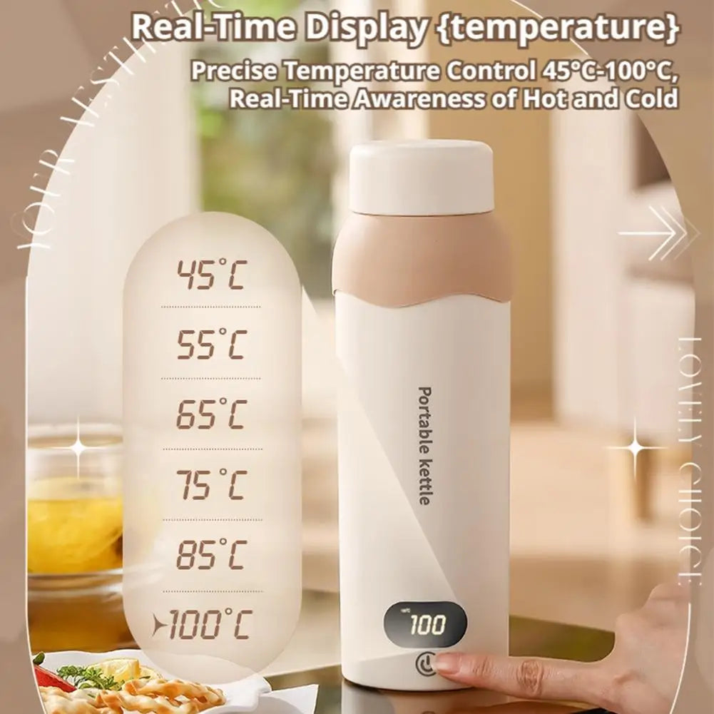 Portable Travel Electric Kettle — USB Rechargeable, Constant Temp