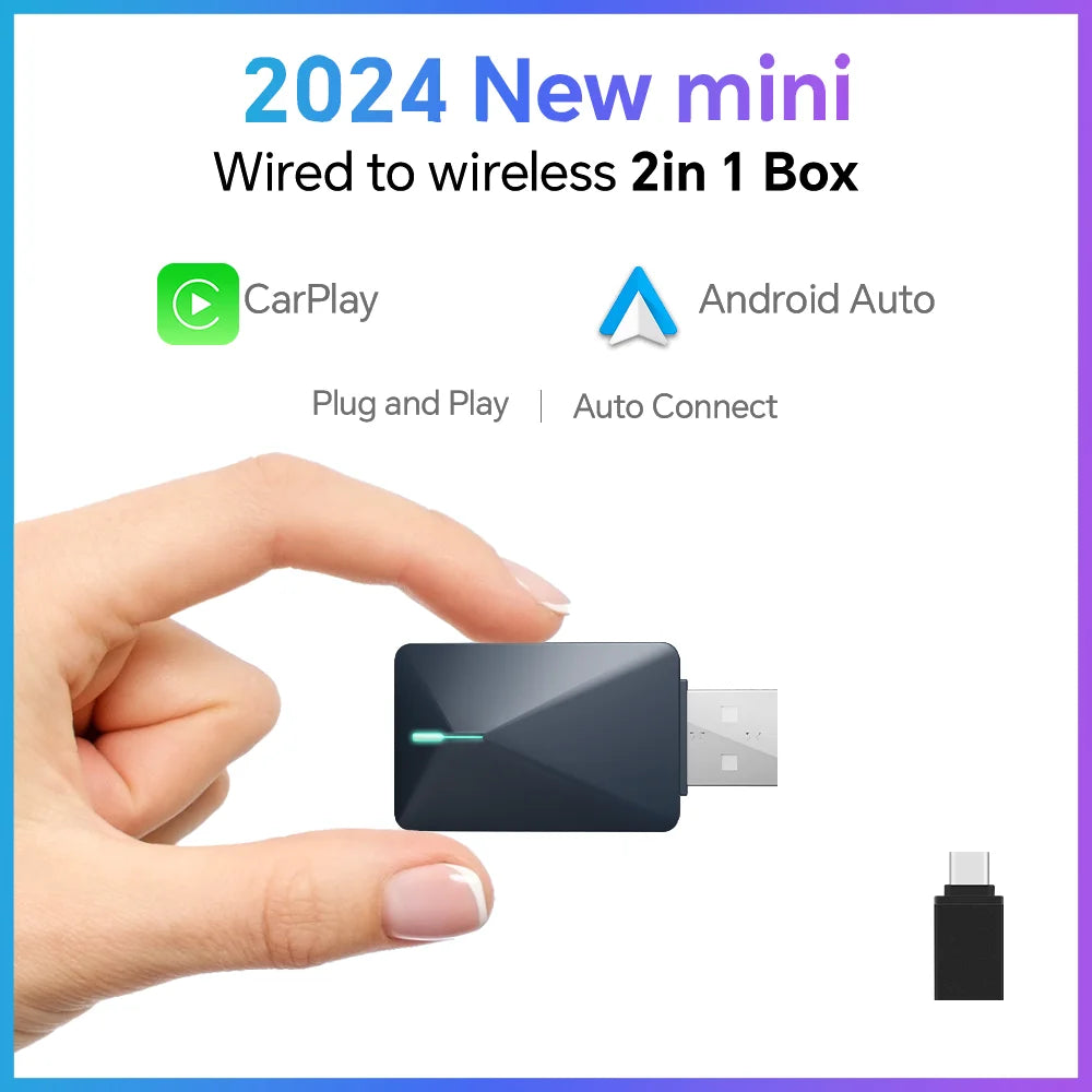 XUDA 2in1 Wireless CarPlay Dongle Wireless Android Auto Adapter AI Smart Box Car Intelligent Systems For Car With Wired CarPlay