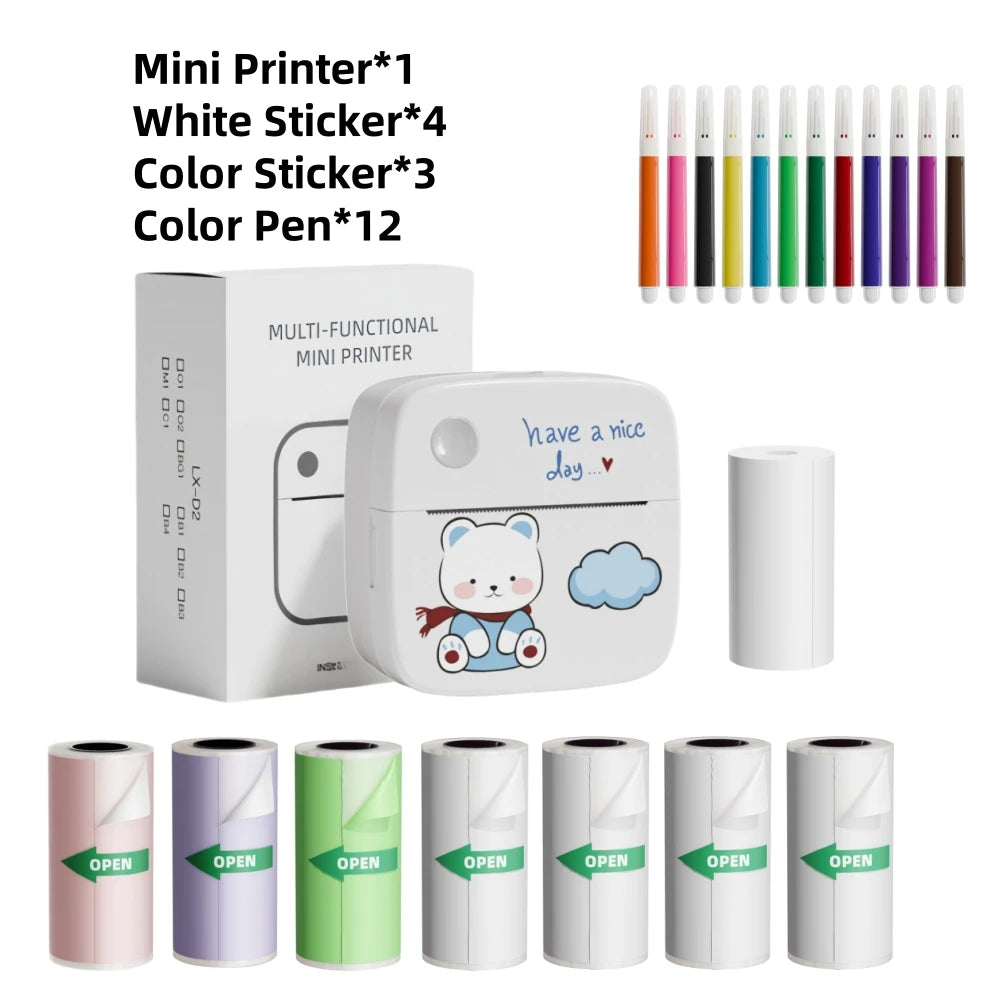 B2 Mini Sticker Printer — Bluetooth, Works with iPhone & Android