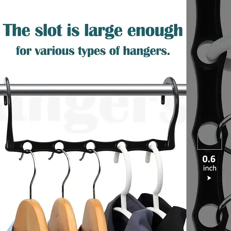5-Hole Multi Hangers with Windproof Hooks — Space-Saving (Set of 5)