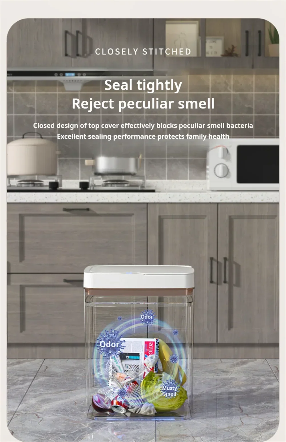 15L Smart Sensor Trash Can — Touchless Bin for Kitchen & Bathroom