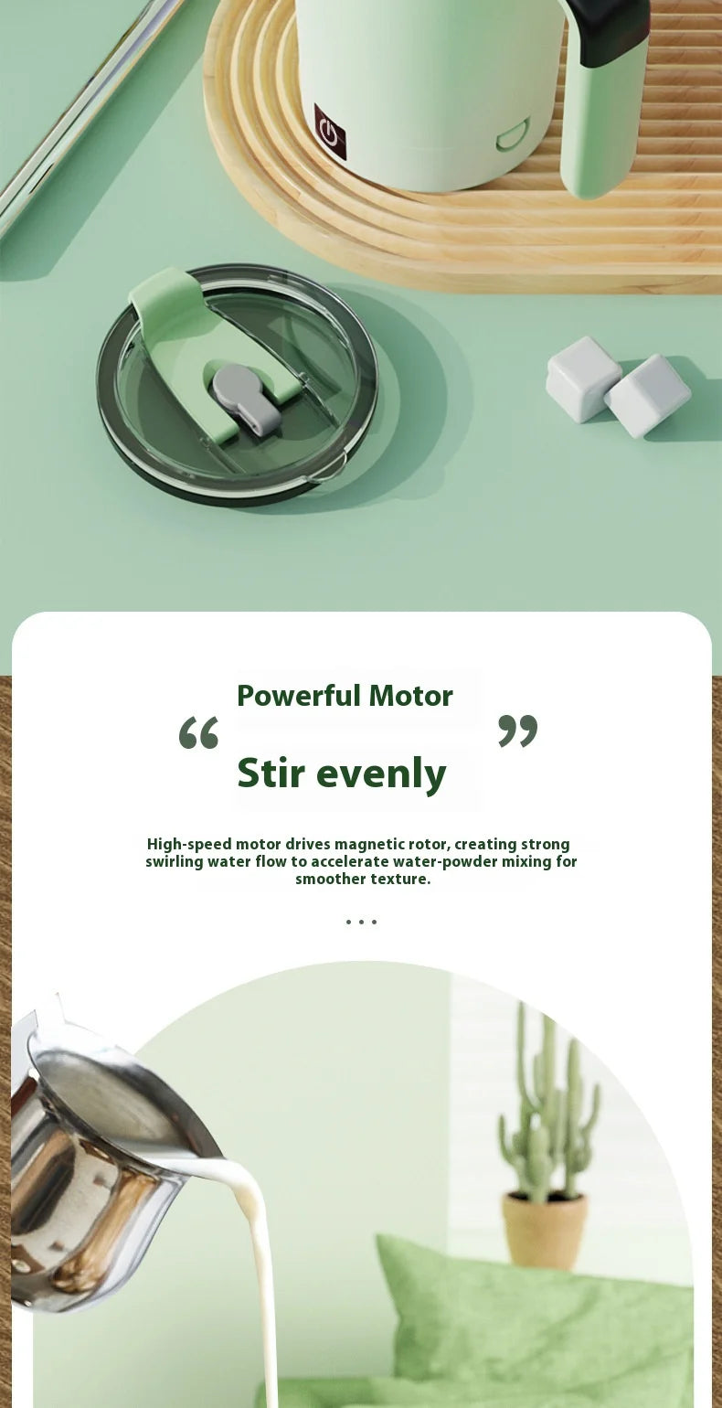 Smart Self-Stirring Coffee & Milkshake Cup — Magnetic, Temp Display