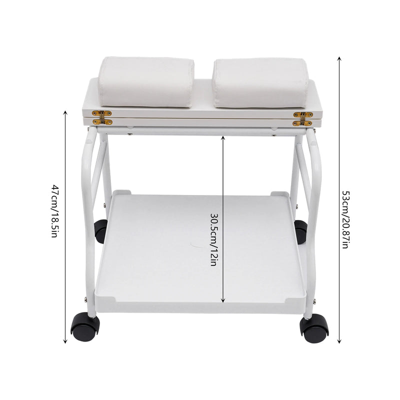 Portable Foot Bath Spa Cart Beauty Salon Nail Trolley Footrest Stand Pedicure Manicure Funiture Massage Table