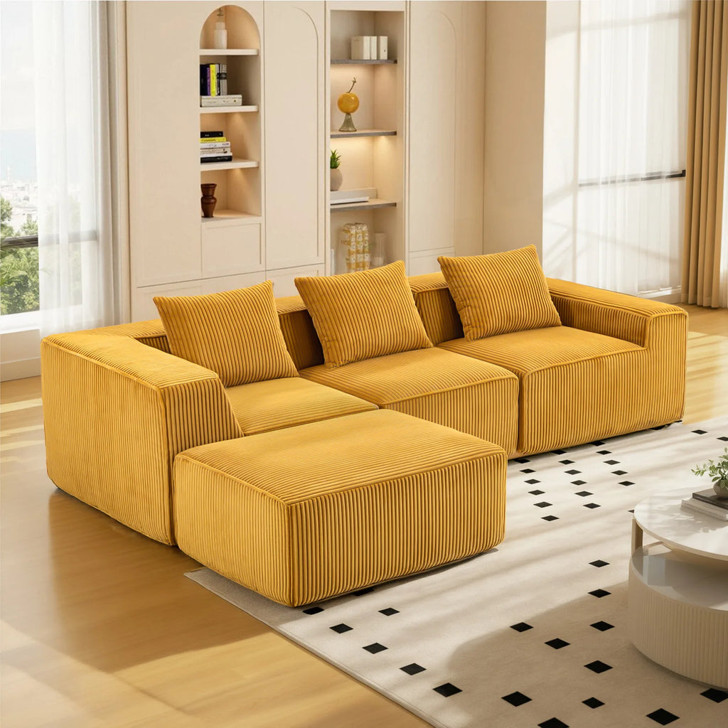 Sectional boneless Couch with L-Shape Chaise,Modern  Modular sleeper Sofa with Deep Seat, Upholstered Couches for Room