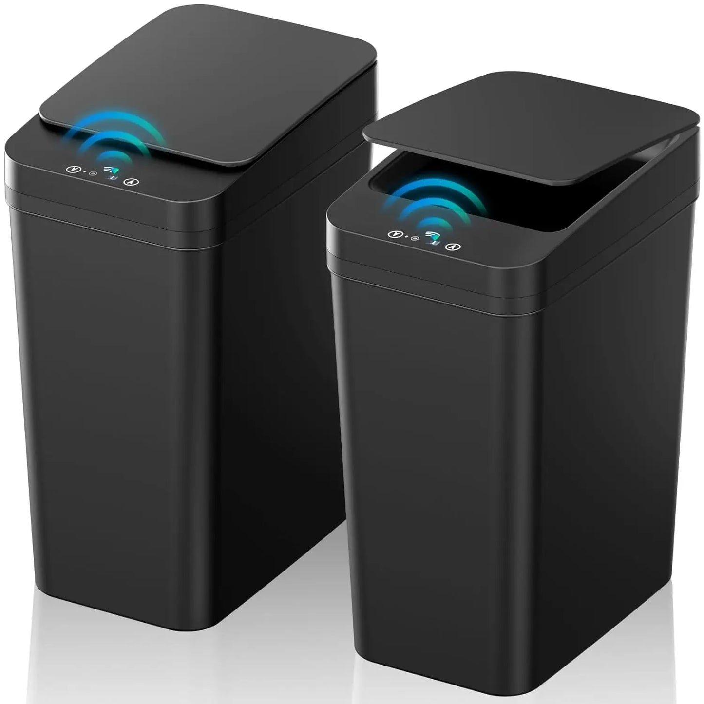 Touchless Motion Sensor Trash Can — 2.2 Gal Slim with Lid (2-Pack)