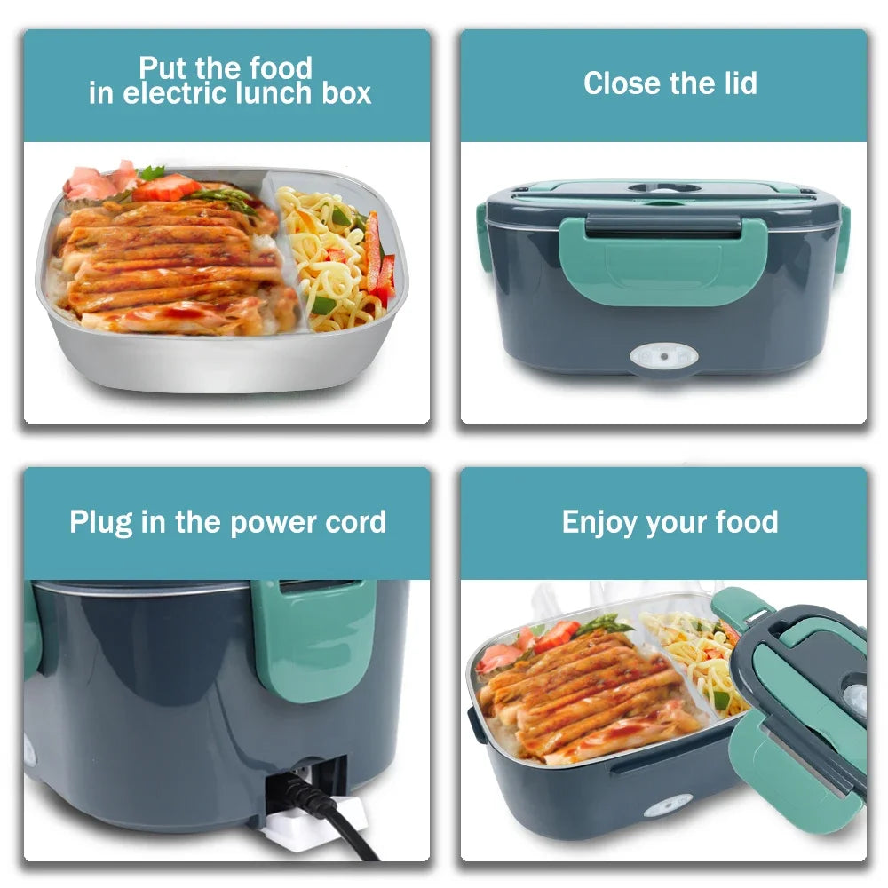 1.5L Electric Lunch Box Food Warmer — 60W Leak-Proof, Car & Home