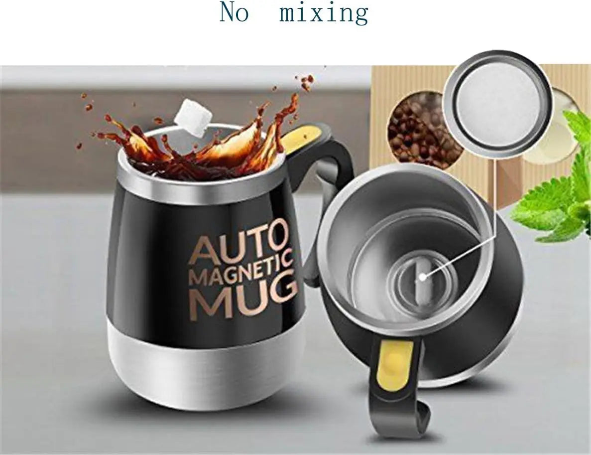 Self-Stirring Coffee Mug — 400ml Auto Magnetic Mixer, Black