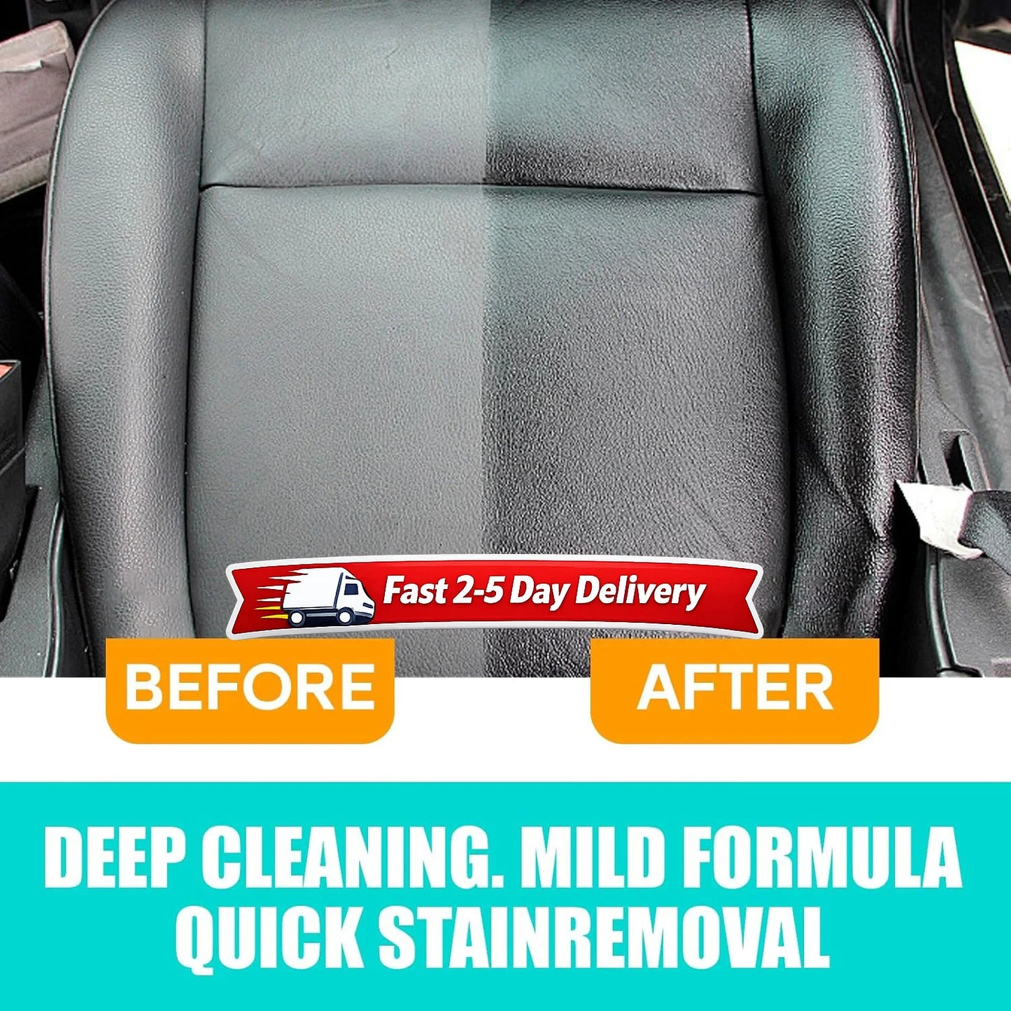 Waterless Car Interior Cleaner Spray with Leather Flannel Towel, Multipurpose Stain Remover for Dashboard, Seats, and Upholstery