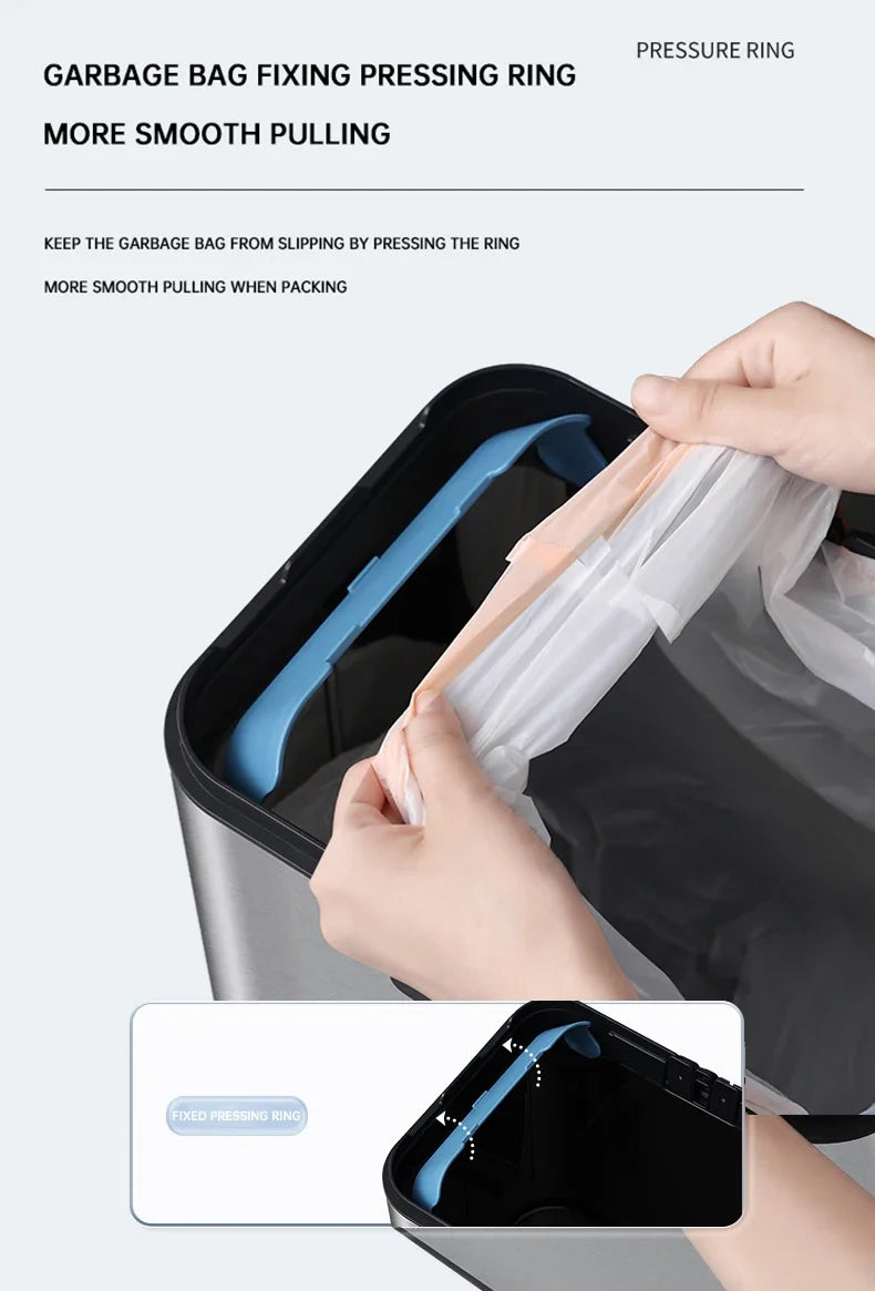 Smart Sensor Trash Can — Stainless Steel, 15L / 20L Kitchen Bin